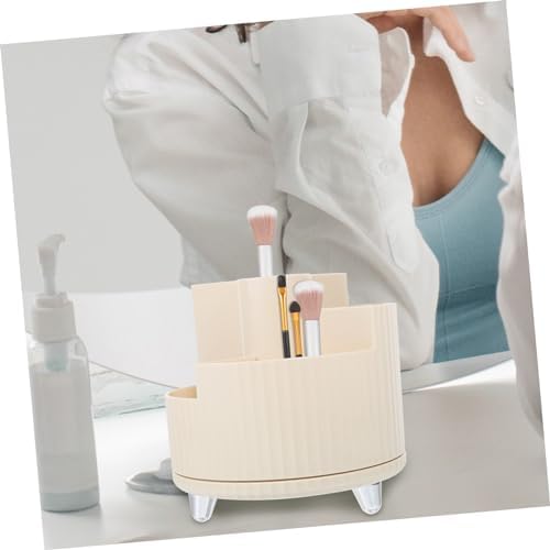 WOONEKY Portable Makeup Brush Storage Box Makeup Organizer Desktop Pen Holder Rotating Multifunctional