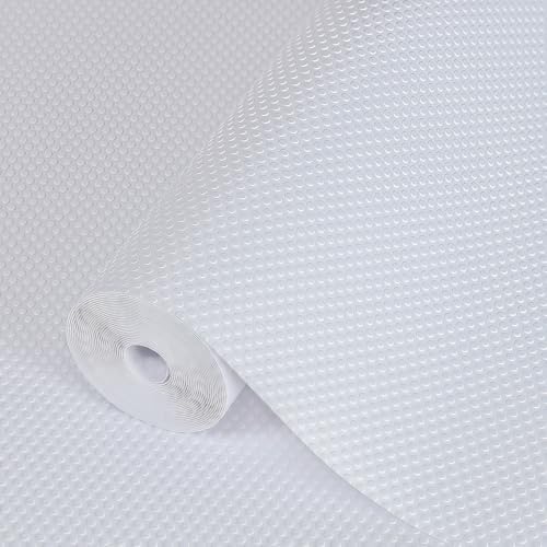 Hersvin Shelf Liners 20 in x 20 ft EVA Drawer Mats, Non-Adhesive Cupboard Pad, Kitchen Cabinet Lining Fridge Cushion (White Dot, 50.8cmx610cm)