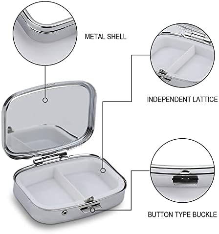 Pill Organizer, Portable Pill Box, Travel 7 Day Pillcase Young Penguins with Snow Medicine Organizer 2 Compartments Medicine Container for Vitamins, Medications, Fish Oil and Supplements