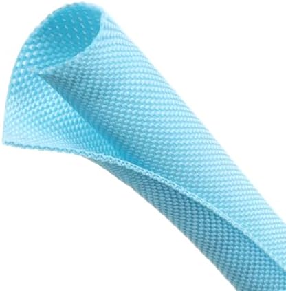 Automotive Wire Loom Tubing, Split Braided Cord Protectors from Pets No Chew, Flexible Cable Sleeve Cable Management for TV/Computer/Electric Wires (Sky Blue, 5/16"-25ft)