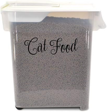 Cat Food 6.5w x 2h Label | Kitchen Organization | Die Cut Vinyl Decal | Black Fancy Font (Sticker Only)