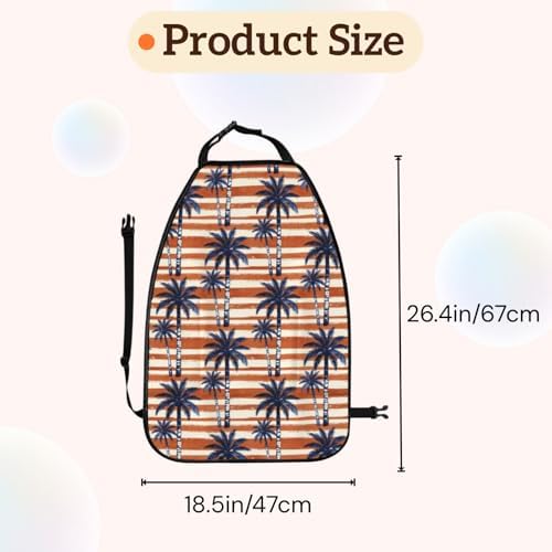 Car Seats Back Protector 2 PCS - Coconut Tree | with 3 Storage Pockets, Shield Seats From Dirt, Mud Scratches, Fits Cars SUVs Trucks and Jeeps