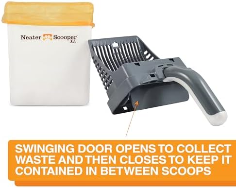 Neater Pet Brands Neater Scooper XL Cat Litter Scoop, 195 Refill Bags – Extra-Large Capacity Mess-Free Cat Litter Scooper with Bag for Large & Multiple Cats, Spill-Proof Litter Box Scooper with Holder
