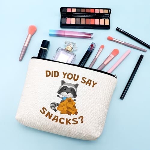 Raccoon Lovers Gifts Makeup Bag Raccoon Gifts for Women Funny Animal Themed Gift Travel Pouch White Elephant Thanksgiving Friendship Birthday Gift for Friend Sister Daughter Cosmetic Bag with Zipper