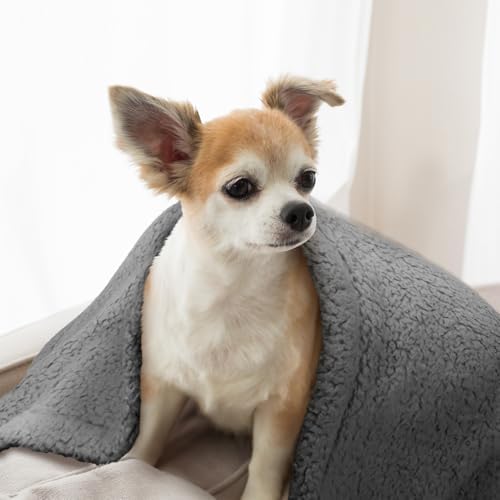 furrybaby Pet Blanket, Soft Warm Sherpa Fleece Bed Blanket for Small Pets