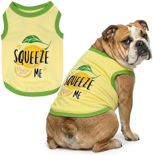 Parisian Pet Dog Shirt – 100% Cotton Shirts for Large Dogs – Sleeveless Puppy Vest – Lightweight and Breathable Pet Apparel – Pullover Summer Dog Clothes - Stretchy Funny T Shirts for Dogs