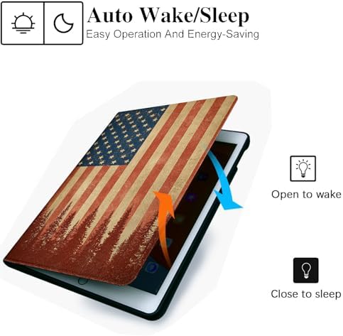 for Microsoft Surface Go 4/3/2/1-10.5" 2021 Tablet Case,Auto Wake/Sleep,Adjustable Stand Protective Cover - American Flag Forest