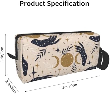 Boho Magic Celestial Makeup Bag for Women | Small Travel Cosmetic Pouch with Zipper, Compact Makeup Organizer Bag for Purse, Toiletries, Skincare & Daily Essentials