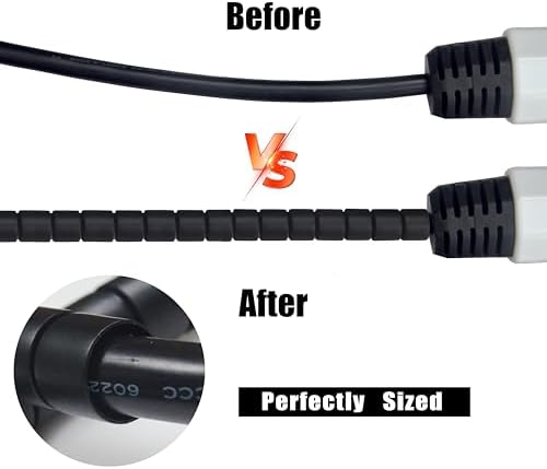 EV Charger Cable Protector, 23FT EV Charger Cord Cover,Wear/UV-Proof,EV Charger Cord Protector Flexible/Pet Resistant/Prevents Tread & Door Squeeze