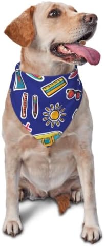 Teacher's Pet Dog Bandana,Funny Bandana Gift,Photo Prop Accessories for Dog Lovers Owner Gift,Triangle Reversible Fall Scarf, Adjustable (Royal Blue)