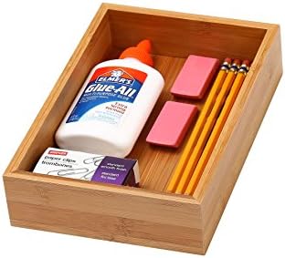 YBM HOME Rustic Natural Bamboo Drawer Organizer Storage Box, Pack of 12, 6x9x2 inch