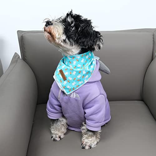 Easter Dog Bandana, Triangle Bid Scarf, Cotton, BlueRabbit, L, Easter, Rabbit, Unisex, Medium Large Dog