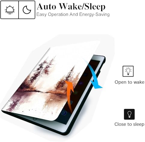 for Microsoft Surface Pro 11/10/9-13" 2024/2022 Tablet Case,Auto Wake/Sleep,Adjustable Stand Protective Cover - Watercolor Forest