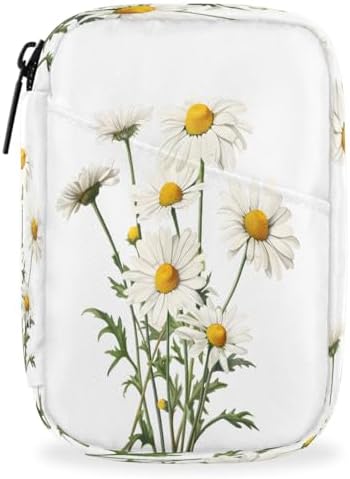 Pill Organizer Box Daisy Spring Flower 7-Day Weekly Medicine Pill Case Travel Pill Container Portable Pill Holder Storage Purse Bag Small Compact Size for Vitamin Supplement Birth Control
