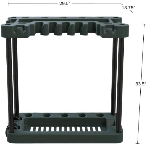 Garden Tool Organizer - Utility Rack, Holds Yard Tools - Garage Organizers and Storage Home Essentials by Stalwart - 40 Yard Tools, UNIT | Rolling Utility Cart with Wheels - Garage Organization and Storage Home Essentials