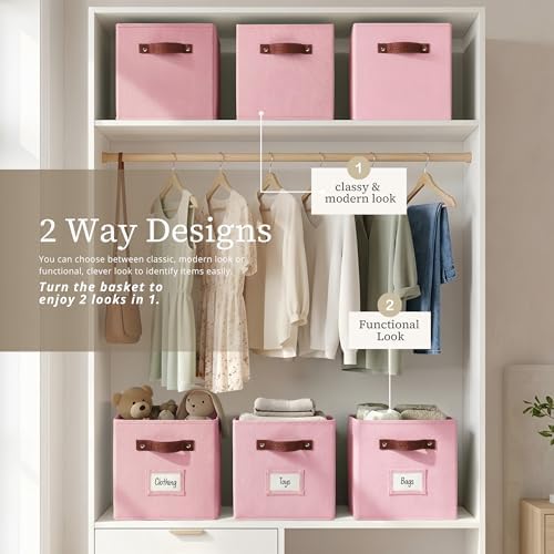 DECOMOMO Storage Bins, Cube Storage Bin with Labels