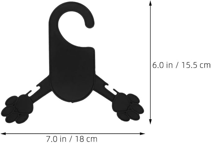 30pcs Pet Clothing Hanger Plastic Black Small Rack for Cat and Puppy | Anti-skid Design, Wear-resistant Build, Spacesaving Organizer for Pet Outfits, Modern Minimalist Style