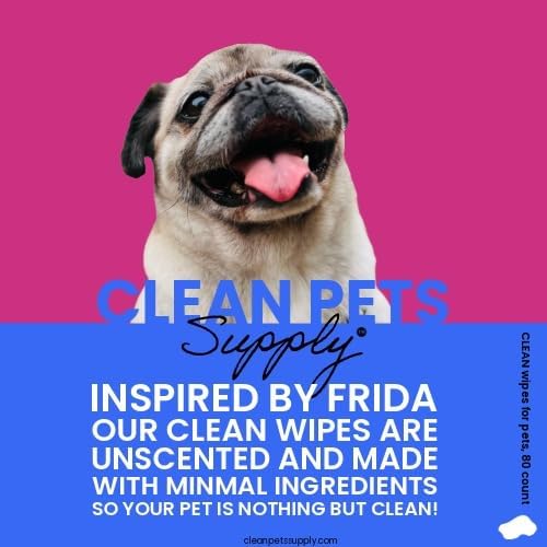 Unscented Dog Grooming Wipes | Hypoallergenic Pet Wipes for Dogs & Cats | Gentle Daily Cleaning for Paws, Face, Body & Butt | 80 Count