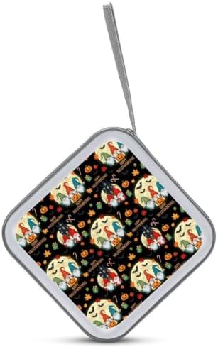 40 Capacity CD DVD Case Wallet Christmas Gnomes CD Holder Storage | Christmas Gnomes Hard Shell Sturdy Disc Storage Organizer Binder, Zipper Closure, Hand Strap