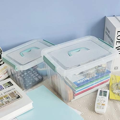 Gloreen 12 Quart & 6 Quart Clear Storage Bins with Lid, Multipurpose
