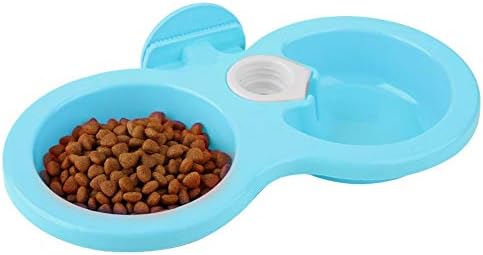 Zerodis Puppy Double Bowl, Bite-Resistant, Non-Toxic, Stainless Steel Dog Feeder, Hanging Design, Blue