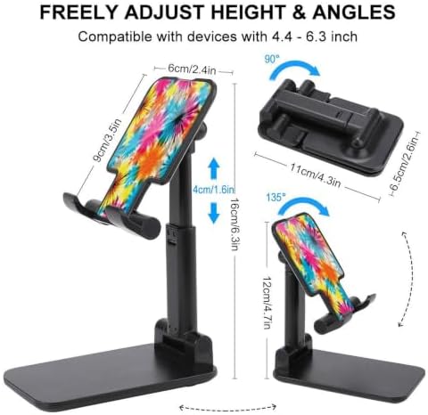 Universal Adjustable Tribal Ethnic Tie Dye Phone Stand | Portable, Desktop Cell Phone Stand, Smartphone Holder, Online Video Calls, Travel Accessories