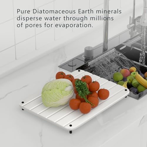 Water Absorbing Stone Dish Drying Mat for Kitchen Counter Quick Drying Tray