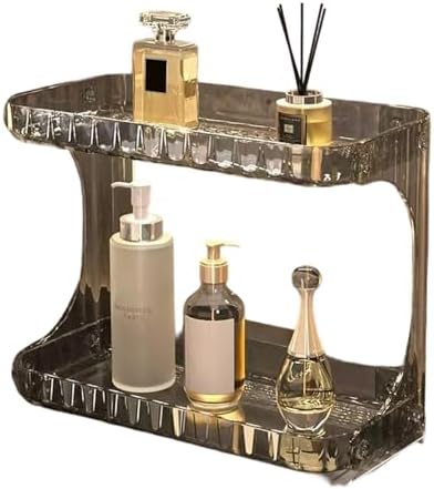 Double Deck Bathroom Shelf Strong Frame PET Easy Installation Space Saving Storage Rack