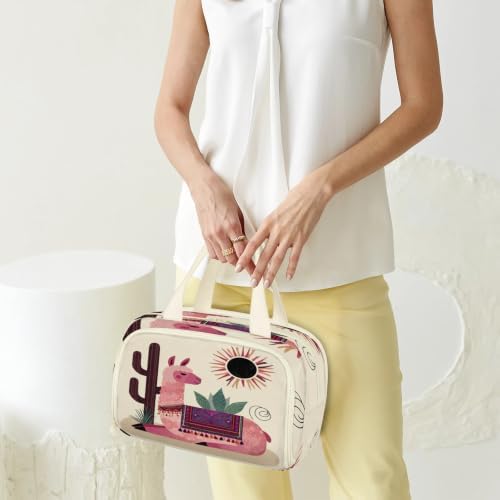 Cute Llama Travel Toiletry Bag for Women