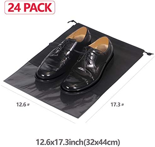 24PCS Travel Shoe Bags Non-Woven with Rope for Men and Women Large Shoes Storage Packing Pouch Organizers