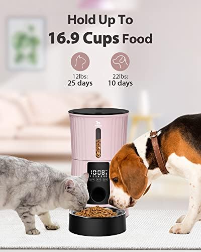 Petory Timed Automatic Cat Feeder - 4L Dry Food Dispenser for Cats and Dogs
