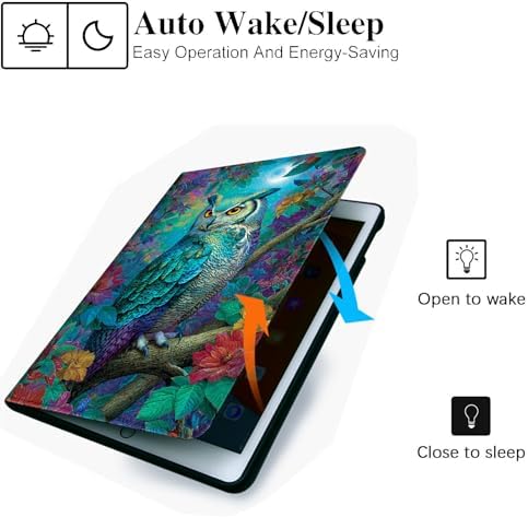 for Microsoft Surface Go 4/3/2/1-10.5" 2021 Tablet Case,Auto Wake/Sleep,Adjustable Stand Protective Cover - Owl Forest Luminous