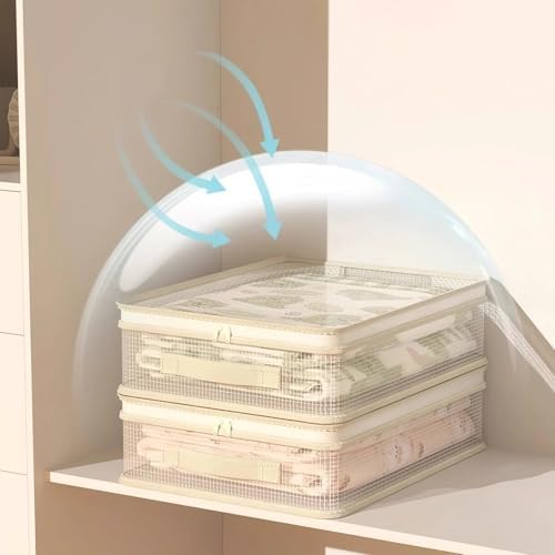 2/4 Pcs Heavy Duty Moving Bags & Blanket Storage, Large Sheet Organizers and Storage for Linen Closet, Vinyl Under Bed Storages Containers with Zippers for Comforter, Clothing, Bedding & Towe