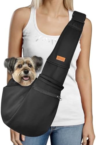 CUBY Dog and Cat Sling Carrier - Hands Free Reversible Pet Papoose Bag - Soft Pouch and Tote Design - Suitable for Puppy, Small Dogs Cats Outdoor