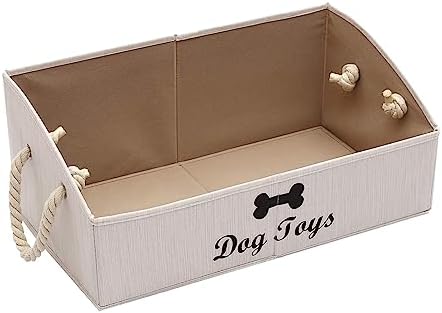 Morezi Large Dog Toy bin Puppy Shallow Toy Baskets Dog Toy Storage Perfect for Living Room playroom Closet Home Organization - White