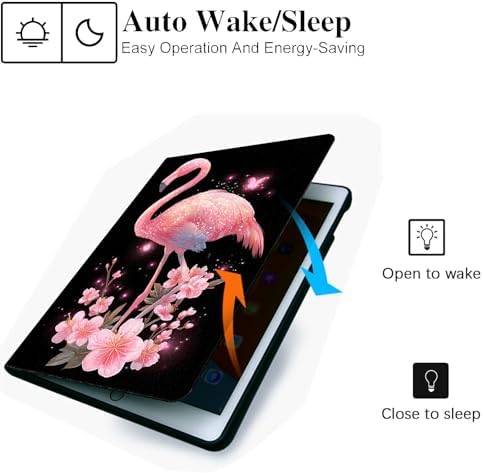 for Microsoft Surface Pro X/Pro X Plus-13 2019/2020/2021/2024 Tablet Case,Auto Wake/Sleep,Adjustable Stand Protective Cover - Pink Flamingo Glitter