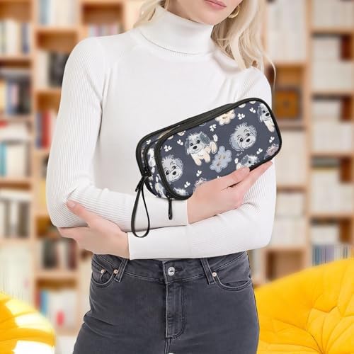 Cartoon Pet Dog Pencil Case Large Capacity Pen Bag School Office Stationery Organizer Zipper Pencil Pouch for Teen Girls Boys Adult