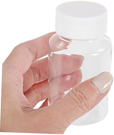 COLLBATH 12Pcs Pet Pill Container Bottles for Medicine Storage Refillable Tablet Dispenser Transparent Storage Bottles with White Caps