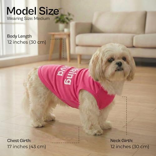 Parisian Pet Dog Shirt – 100% Cotton Barking Diva Shirts for Medium Dogs – Pink Sleeveless Puppy Clothes – Lightweight and Breathable Pet Apparel – Girl Dog Clothes - Stretchy T Shirts for Dogs