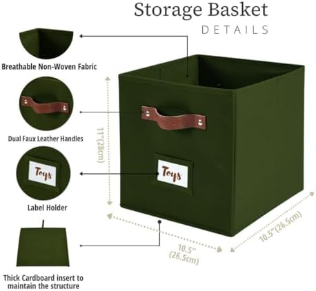 DECOMOMO Storage Bins, Cube Storage Bin with Labels
