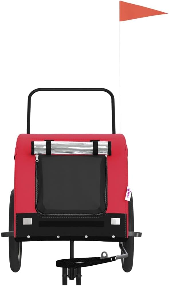 Pet Bike Trailer for Small Dogs, Foldable Bicycle Cargo Trailer with Mesh Windows and Reflectors, Sturdy Iron Frame Oxford Fabric Carrier, 49.2 x 24.8 x 26.0 in