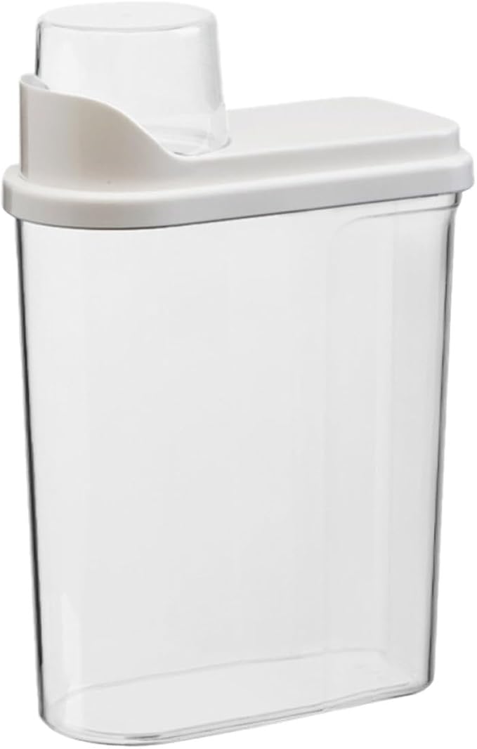 Pet Food Storage Container Snack Tank Food Storage Bin with Double-layer Sealing and Duckbill Dumping Spout, White Abs and Silicone for Freshness