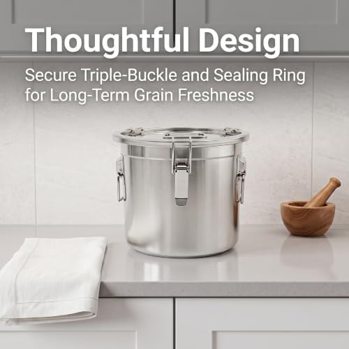 304 Stainless Steel Airtight Canister w/Lid(12L/3.17Gal)