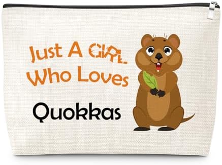 Funny Quokka Gift Makeup Bag Quokka Lover Gift Australian Animals Wildlife Gifts for Women Sister Best Friend Coworker Daughter Mom Travel Pouch Christmas Birthday Present for Her Cosmetic Bag