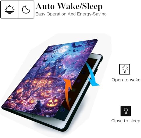 for Microsoft Surface Pro 8-13" 2021 Tablet Case,Auto Wake/Sleep,Adjustable Stand Protective Cover - Halloween Pumpkin House