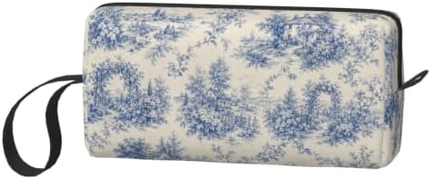 Toile Small Makeup Bag, 600D Oxford Cosmetic Pouch for Women | Toile Cosmetic Bag and Toiletry Pouch with Double-Sided Print and Foam Padding for Women, Travel, Gym, Weekend and Daily Use