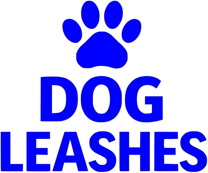 Dog Leashes Vinyl Decal – Waterproof Storage Label Sticker for Pet Organizer Bin or Hook Station (Blue)