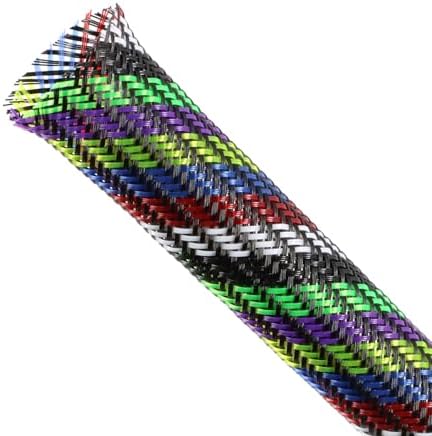 Braided Cable Sleeving, PET Expandable Braided Cable Sleeve, Flexible Mesh Sleeving Cord Management for Audio Video and Other Home Device, Cord Protector from Pets (Multiple Colors, 5/8" x 25ft)
