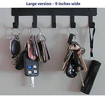 Miniature Schnauzer Key Holder Leash Hanger Large 9 inch | Made in USA. 5 Hooks. Wall Mounted