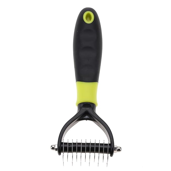 Deshedding Dog Brush, Cat Brush Dog Brush for Shedding Dog Rake Double Sided Undercoat Rake Comb for Detangling, Deshedding Pet Grooming Brush for Small, Medium Dogs and Cats